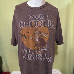 Count Chocula 2010 Alfred Men's Brown T Shirt Size 2XL XLL Cotton Polyester Mons